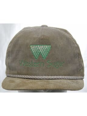 Vintage Western Sugar Cooperative Corduroy Hat Imperial Headwear Cap Made in USA